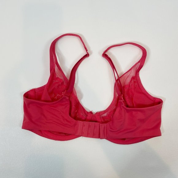 NWOT Victoria's Secret Bra 34D Body by Victoria Unlined Demi Lace Pink - Picture 2 of 8